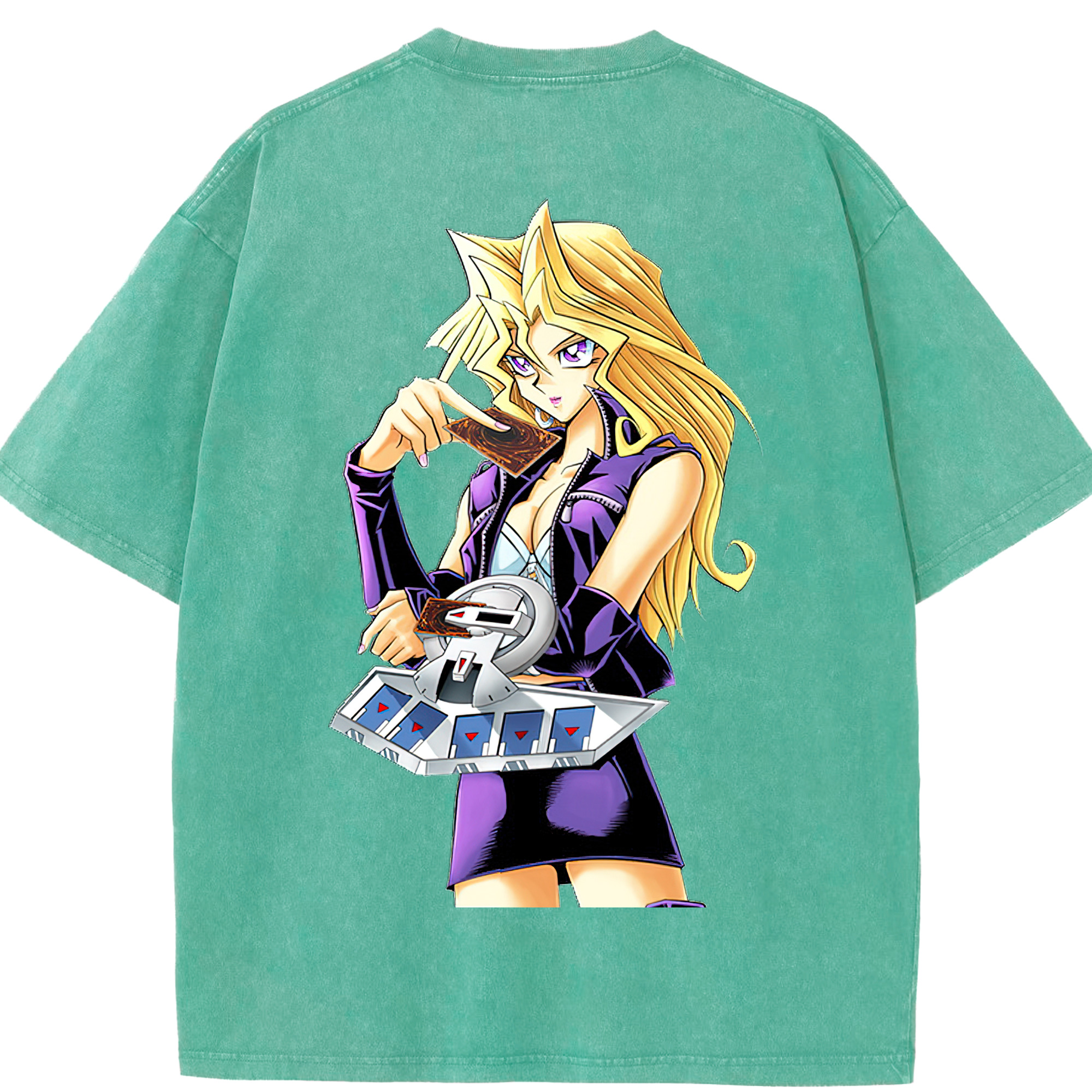 （画像用） 遊☆戯☆王 Yu-Gi-Oh! 綿100% ヴィンテージ風 半袖Tシャツ（背面プリント）